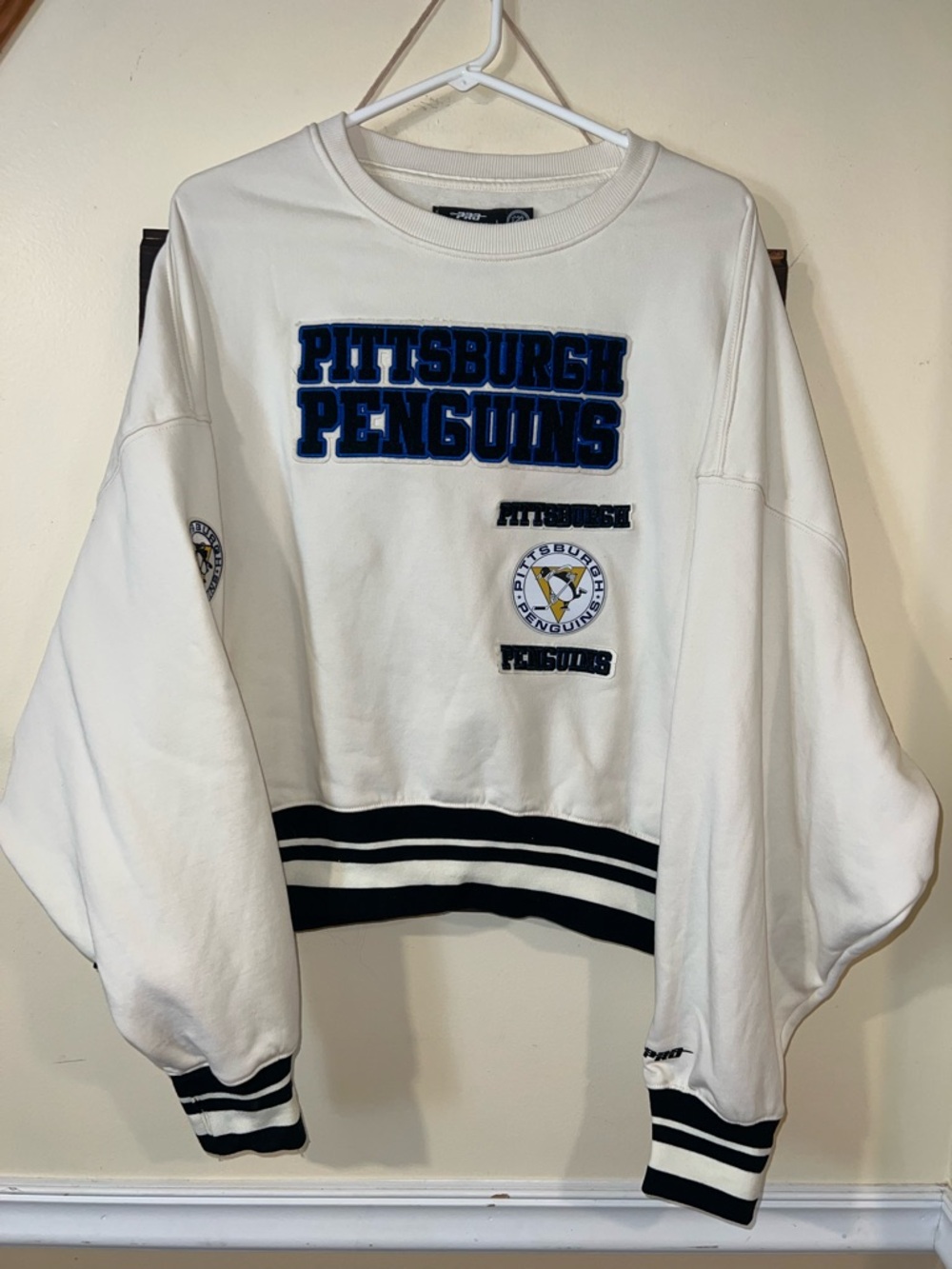 EUC Pro Standard Pittsburgh Penguins NHL Vintage Cropped Sweatshirt Womans Large